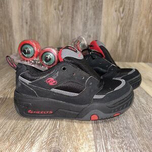 Heelys 7080 Junior Kids X2 Double Wheel Youth US Size 1 Black Red Skate Shoes